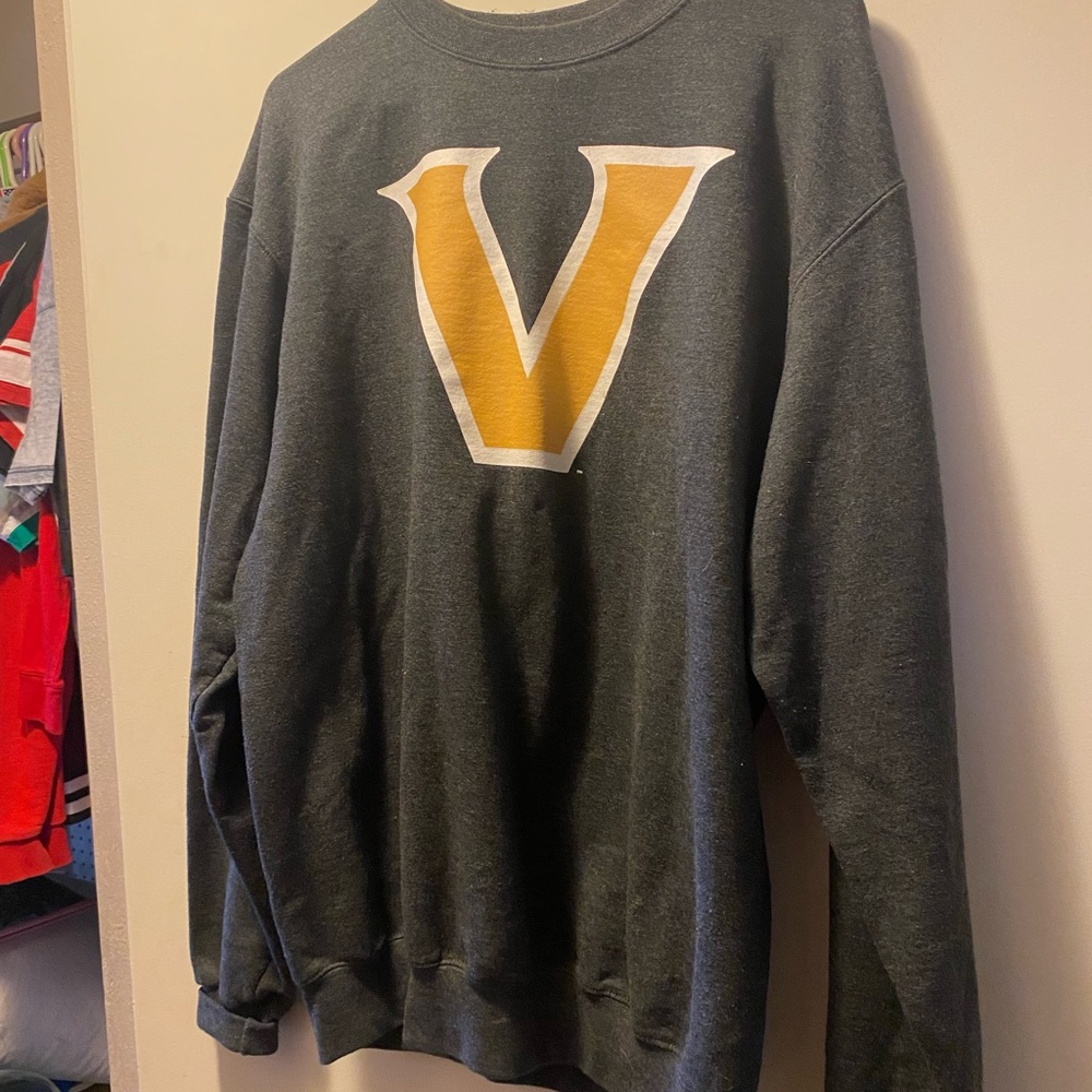 Champion Gray Crewneck Sweater with Gold V